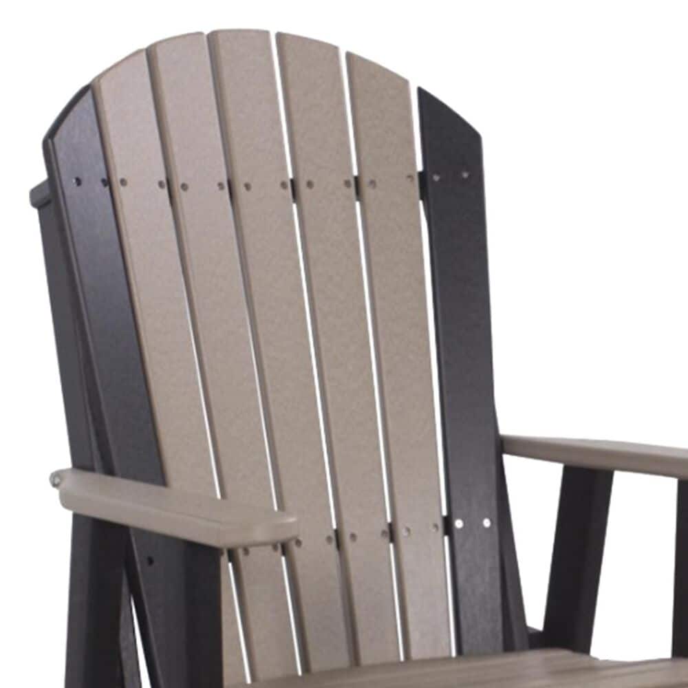 Amish Orchard 2&#39; Adirondack Outdoor Glider in Weatherwood and Black, , large
