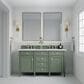 James Martin Brittany 60" Double Bathroom Vanity in Smokey Celadon with 3 cm Arctic Fall Solid Surface Top and Rectangular Sinks, , large