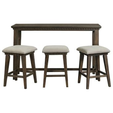 Mayberry Hill Morrison 4-Piece Bar Table Set in Smokey Walnut, , large