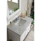 James Martin Palisades 36" Single Bathroom Vanity in Bright White with 3 cm Carrara White Marble Top and Rectangular Sink, , large