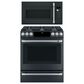 GE CAFE 2-Piece Kitchen Package with 30" Slide-In Gas Range and 1.7 Cu. Ft. Microwave Oven in Matte Black, , large