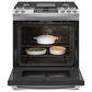 GE 2-Piece Kitchen Package with 30" Smart Slide-In Front-Control Gas Range and 1.9 Cu. Ft. Microwave Oven in Stainless Steel, , large