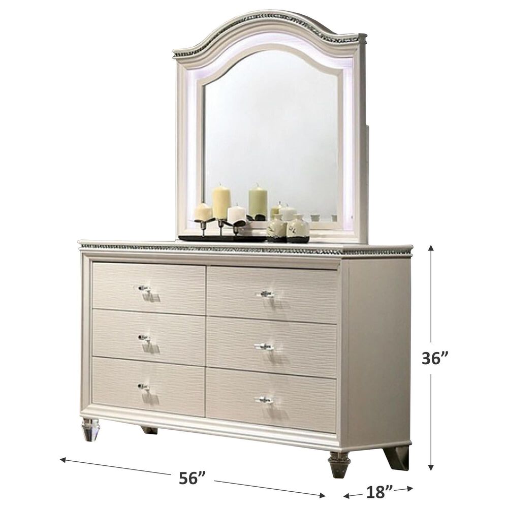 Furniture of America Allie 6-Drawer Dresser in Pearl White, , large