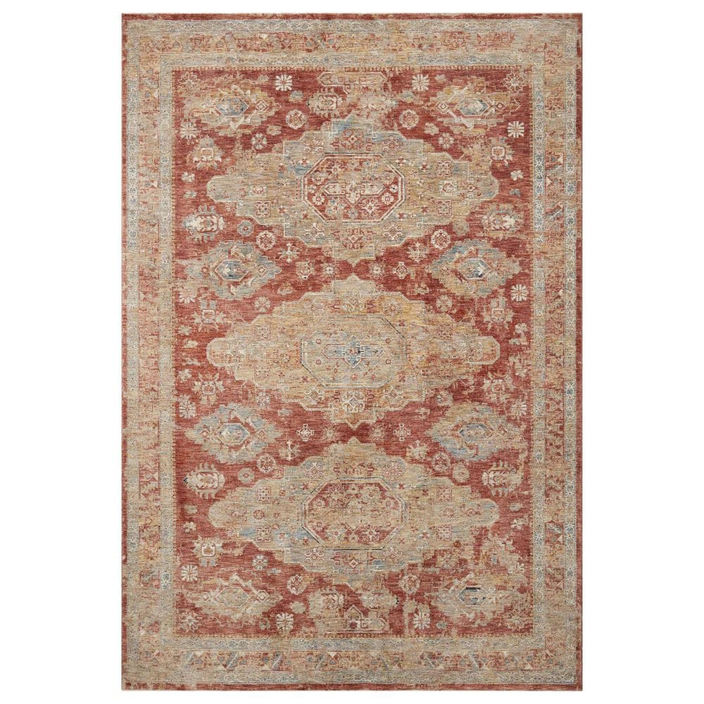 Loloi Gaia 9"3" x 12"10" Gold and Brick Area Rug, , large