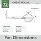 Hunter Solaria 72" Outdoor Ceiling Fan with LED Light in Matte Silver, , large