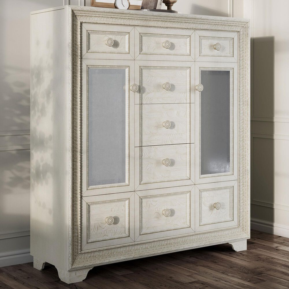 Chapel Hill Door Chest in White and Silver, , large