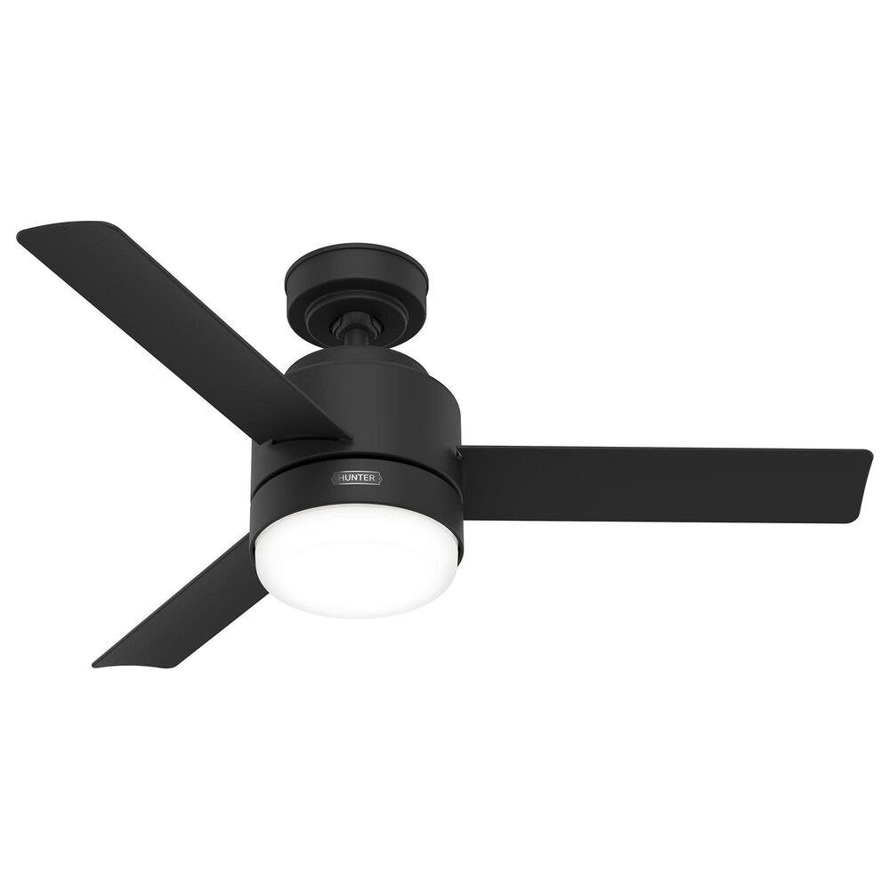 Hunter Gilmour 44" Outdoor Ceiling Fan with LED Lights in Matte Black, , large