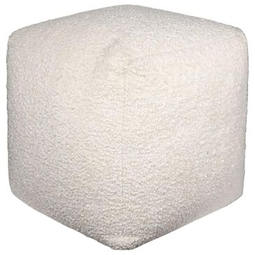 L.R. Home Boucle Ottoman in Ivory, , large