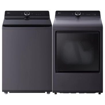LG 5.5 Cu. Ft. Top Load Washer and 7.3 Cu. Ft. Gas Dryer with TurboSteam in Matte Black, , large