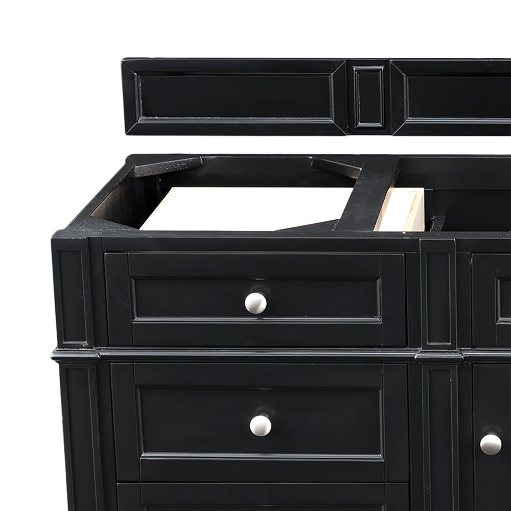 James Martin Brittany 60&quot; Single Bathroom Vanity in Black Onyx with 3 cm Ethereal Noctis Quartz Top and Rectangle Sink, , large