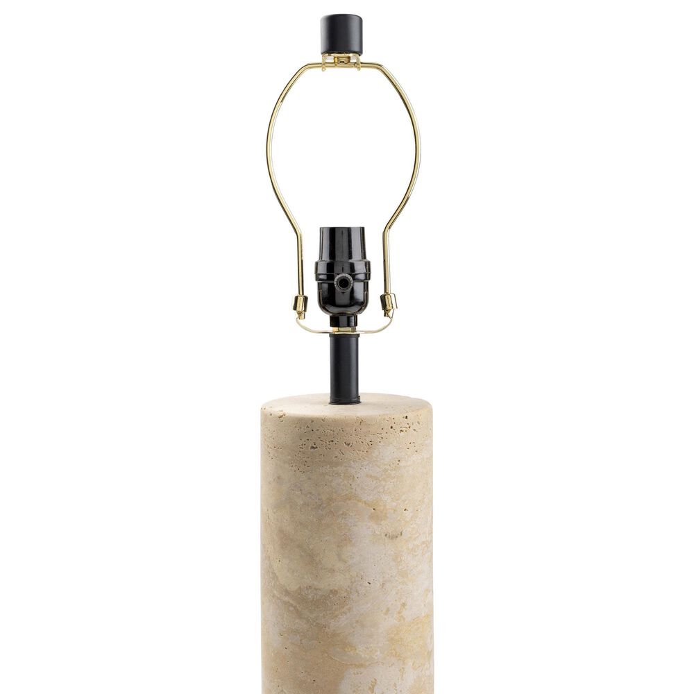 37B Agate Cylinder Table Lamp in Natural Travertine, , large