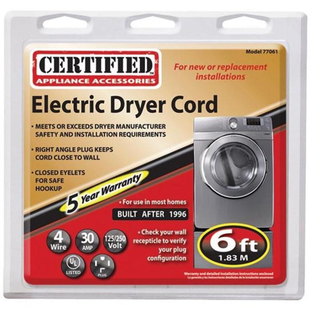 4-Prong Dryer Cord &#40;30 Amp&#41; - 4 Ft., , large