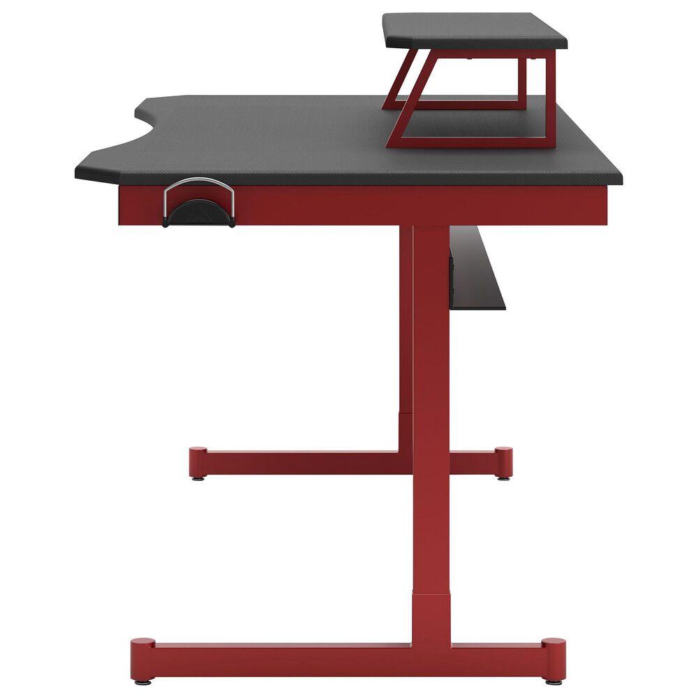 Signature Design by Ashley Lynxtyn Computer Desk with Raised Monitor Stand in Red and Black, , large