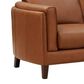 Leather Uph Pacer Stationary Sofa in Nutmeg Brown, , large