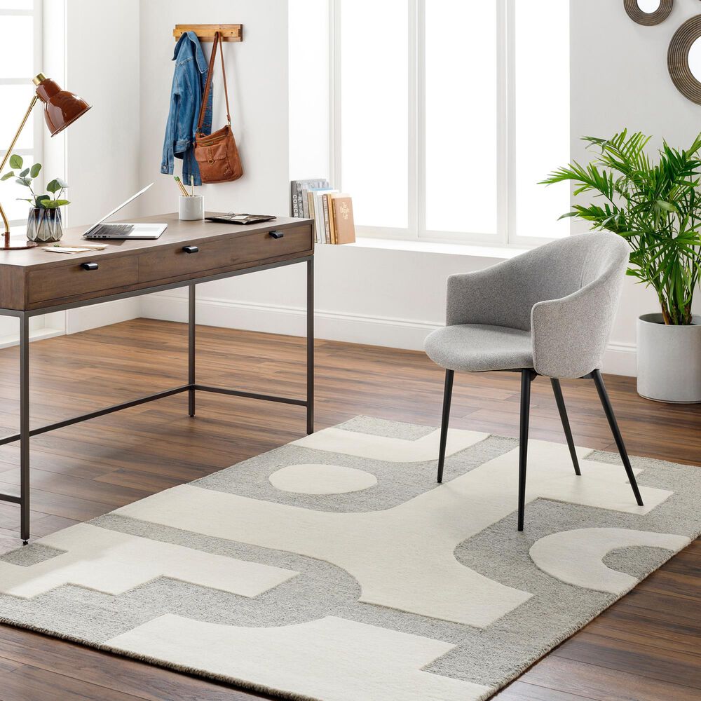 Surya Brook 5&#39; x 7&#39;6&quot; Beige and Charcoal Area Rug, , large