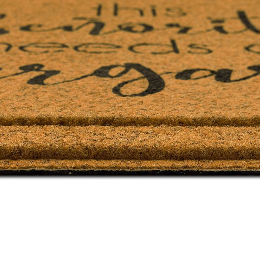 Karastan Bristol Shut The Front Door 1'6 x 2'6 Natural Door Mat