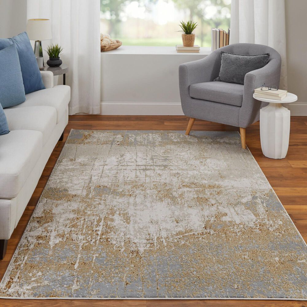 Feizy Rugs Aura 12&#39; x 15&#39; Gold and Gray Area Rug, , large