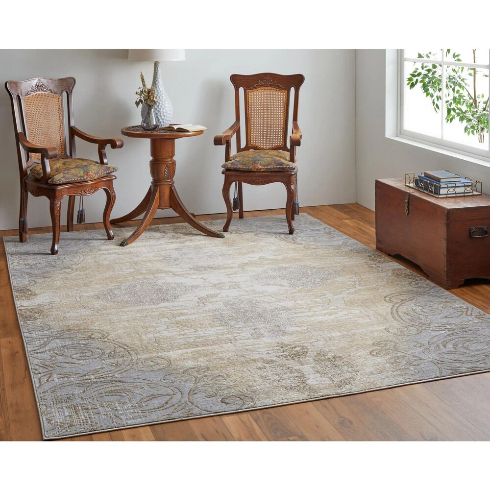 Feizy Rugs Celene 39L1F 10&#39; x 14&#39; Beige and Gray Area Rug, , large