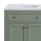 James Martin Chicago 30" Single Bathroom Vanity in Smokey Celadon with 3 cm Carrara White Marble Top and Rectangular Sink, , large