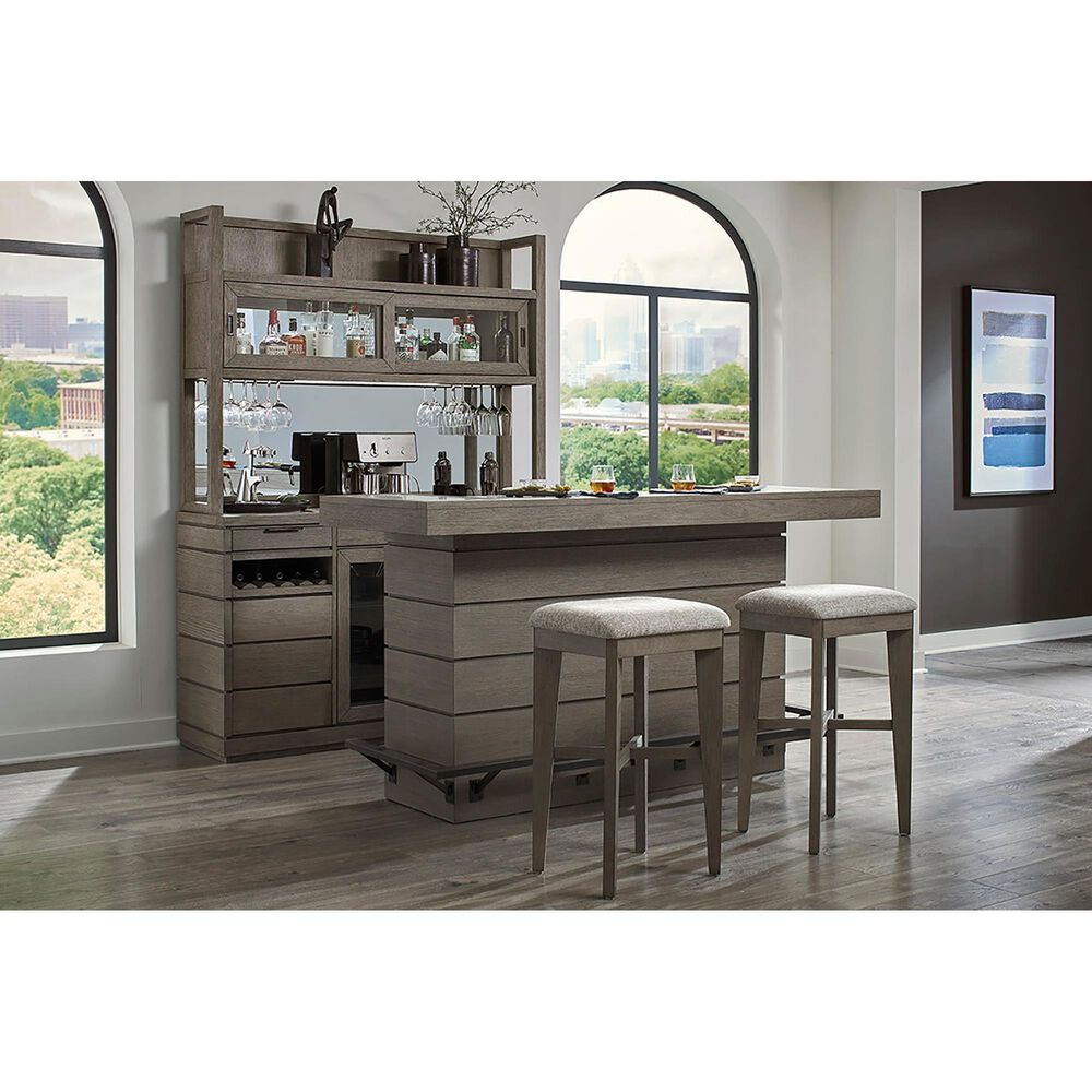 Simeon Collection Pure Modern Bar Cabinet with 2-Stool in Moonstone, , large
