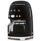 Smeg 47.34 Oz Drip Coffee Maker in Black and Polished Chrome, , large