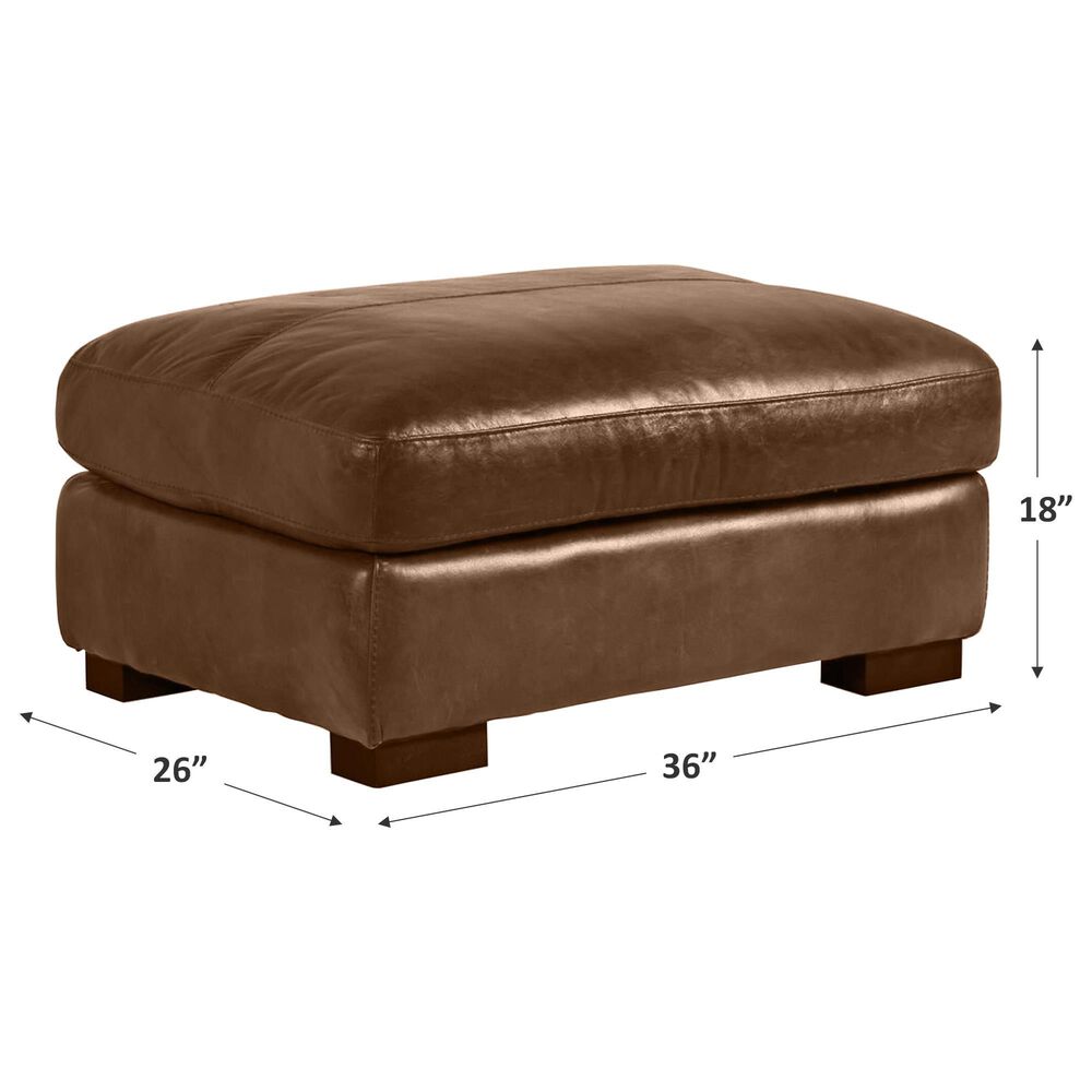 Softline Leather Ottoman in Splendor Chestnut, , large