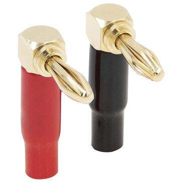 Ethereal Banana Plug Right Angle Pair in Gold, Black and Red, , large