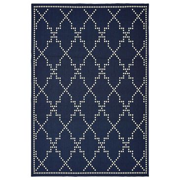 Oriental Weavers Marina 7765B 7"10" x 10"10" Navy and Ivory Area Rug, , large