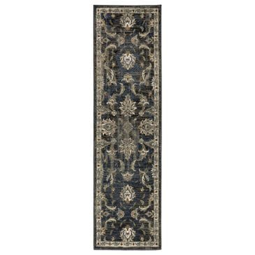 Oriental Weavers Venice Salerno 2"3" x 7"6" Charcoal and Blue Runner, , large