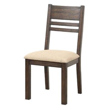 Frankfurt Furniture Rustic Thin Ladder Back Dining Chair in Brown Wire Brush, , large