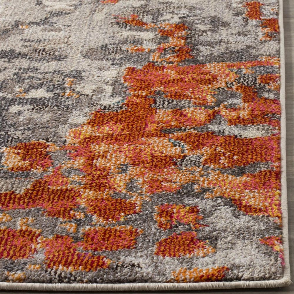 Safavieh Monaco MNC225H-5 5&#39;1&quot; x 7&#39;7&quot; Grey/Orange Area Rug, , large