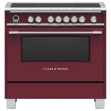 Fisher and Paykel 36" Classic Induction Range with 5 Burners in Red, , large