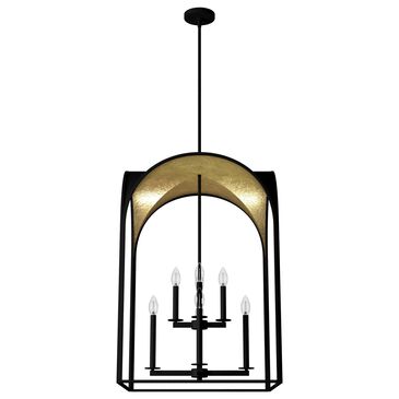 Hunter Dukestown 22" 8-Light Pendant in Natural Iron and Gold Leaf, , large