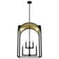 Hunter Dukestown 22" 8-Light Pendant in Natural Iron and Gold Leaf, , large