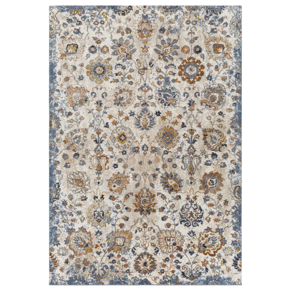 Surya Tuscany 2" x 3" Blue, Cream and Mustard Area Rug, , large