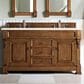 James Martin Brookfield 60" Double Bathroom Vanity in Country Oak with 3 cm Eternal Marfil Quartz Top and Rectangle Sink, , large