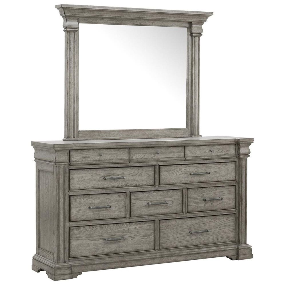 Chapel Hill Madison Ridge 10 Drawer Dresser and Mirror in Bluff Gray, , large