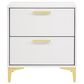 Pacific Landing Kendall 2-Drawer Nightstand in Gold and White, , large