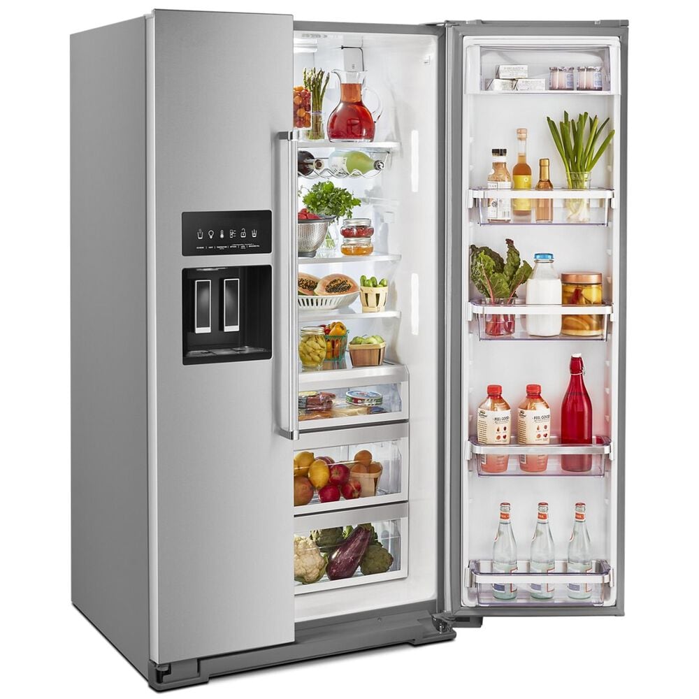KitchenAid 24.8 Cu. Ft. Side-by-Side Refrigerator with Exterior Ice and Water in Stainless Steel with PrintShield Finish, , large