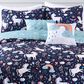 Triangle Home Fashions Unicorn Heart 4-Piece Twin Quilt Set in Navy, , large