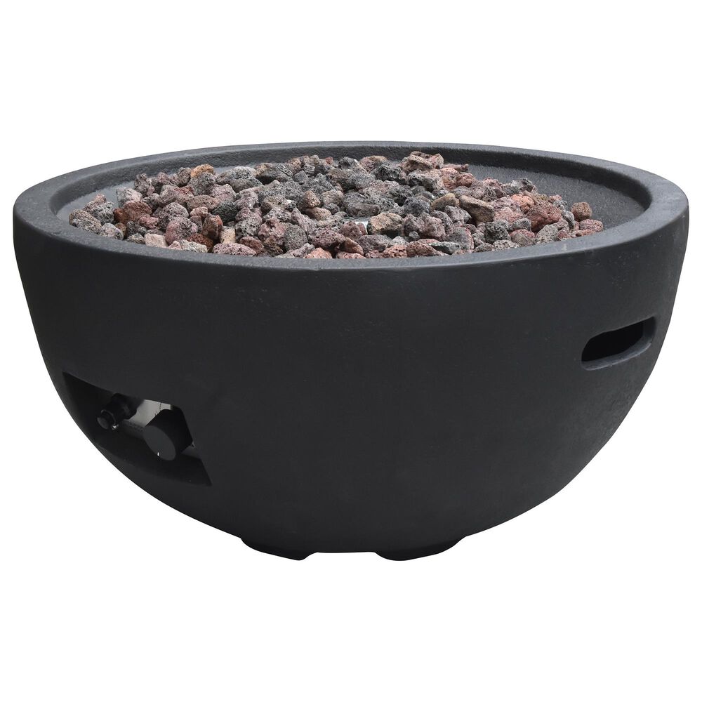 Elementi Fire Jefferson Round Liquid Propane Fire Table in Black, , large