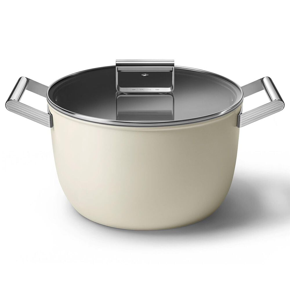 Smeg 8Qt Casserole in Matte Cream, , large