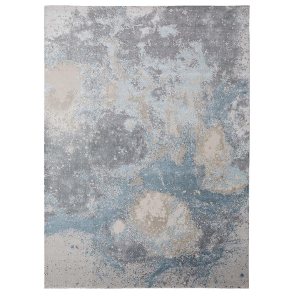 Feizy Rugs Astra 12" x 15" Gray and Blue Area Rug, , large