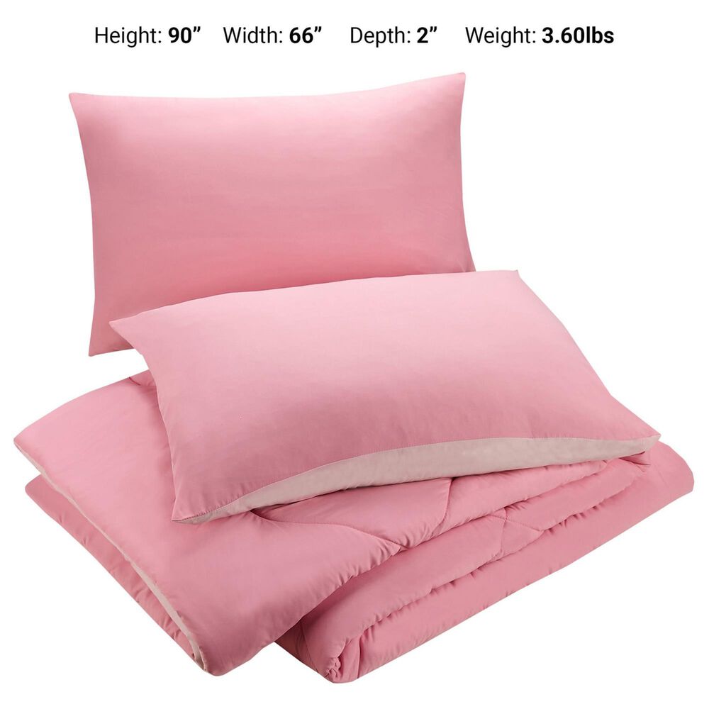 Peking Handicraft Olivia 2-Piece Full/Queen Comforter Set in Pink, , large