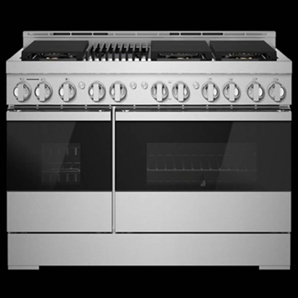 Jenn-Air 48&quot; Gas Professional Range with Infrared Grill in Black Glass, , large