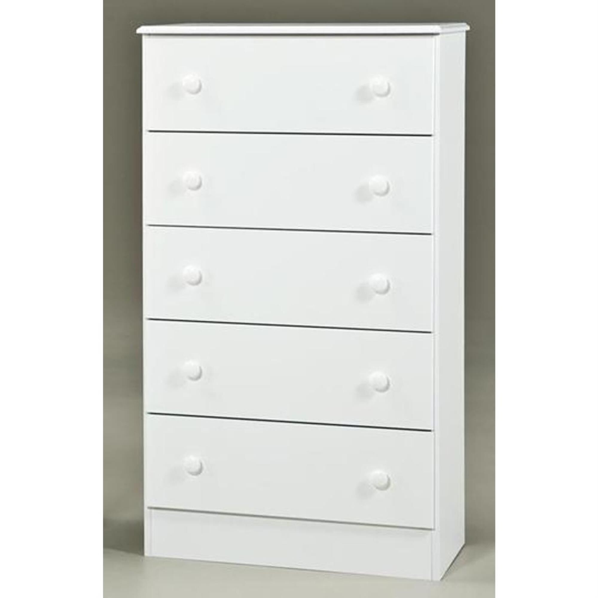 Living Essentials 5 Drawer Chest in White | NFM