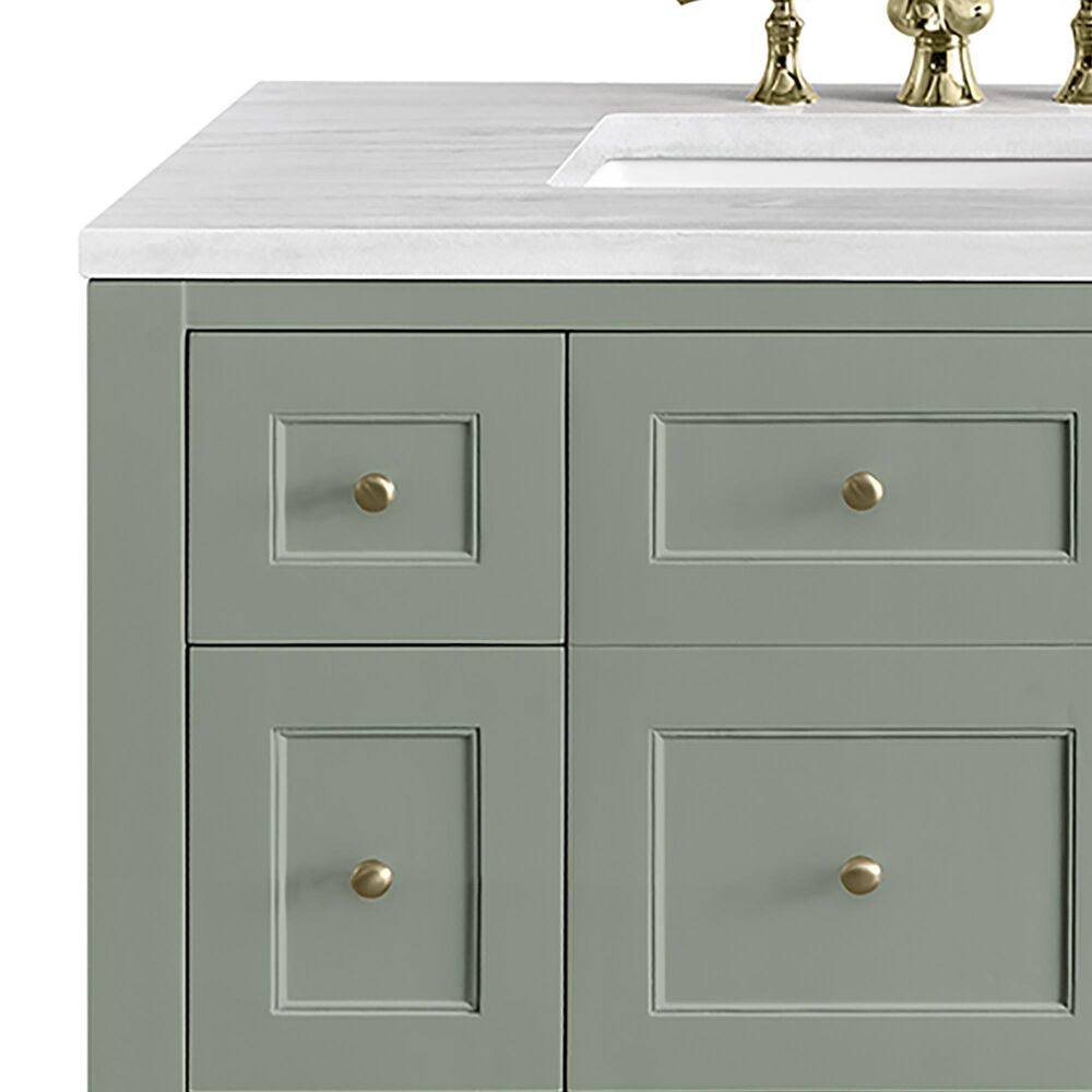 James Martin Breckenridge 72&quot; Double Bathroom Vanity in Smokey Celadon with 3 cm Arctic Fall Solid Surface Top and Rectangular Sinks, , large