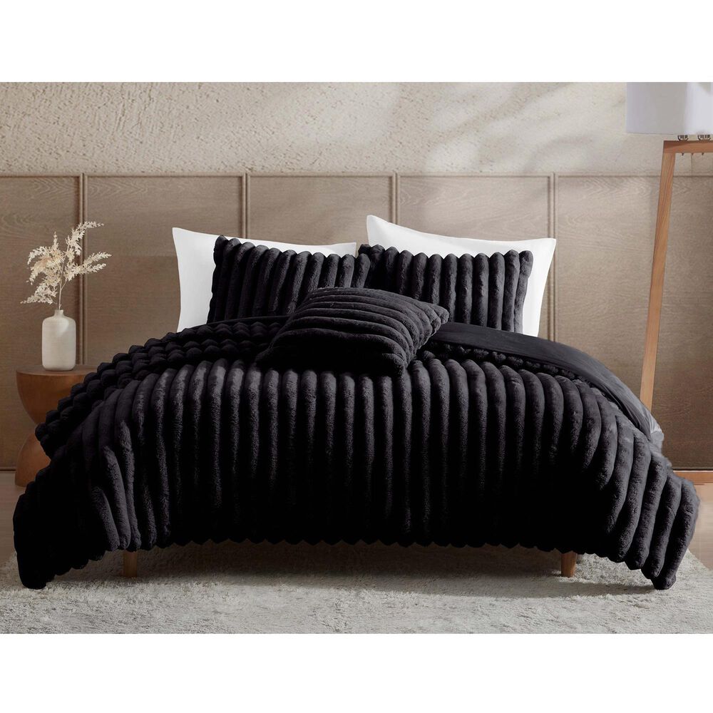 Hallmart Collectibles Ethan 3-Piece Twin XL Comforter Set in Black, , large