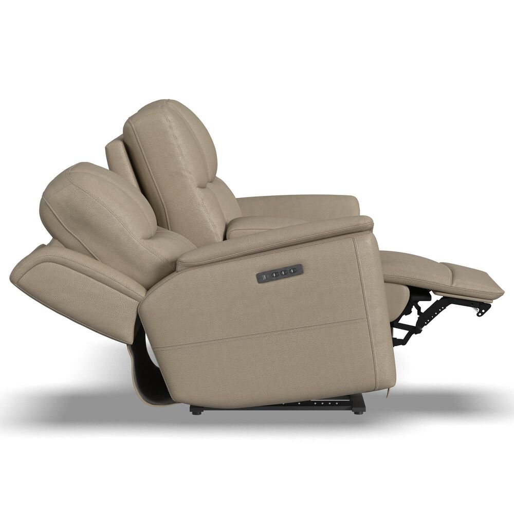 Flexsteel Crew Power Reclining Loveseat with Console, Power Headrests and Lumbar in Pebble, , large