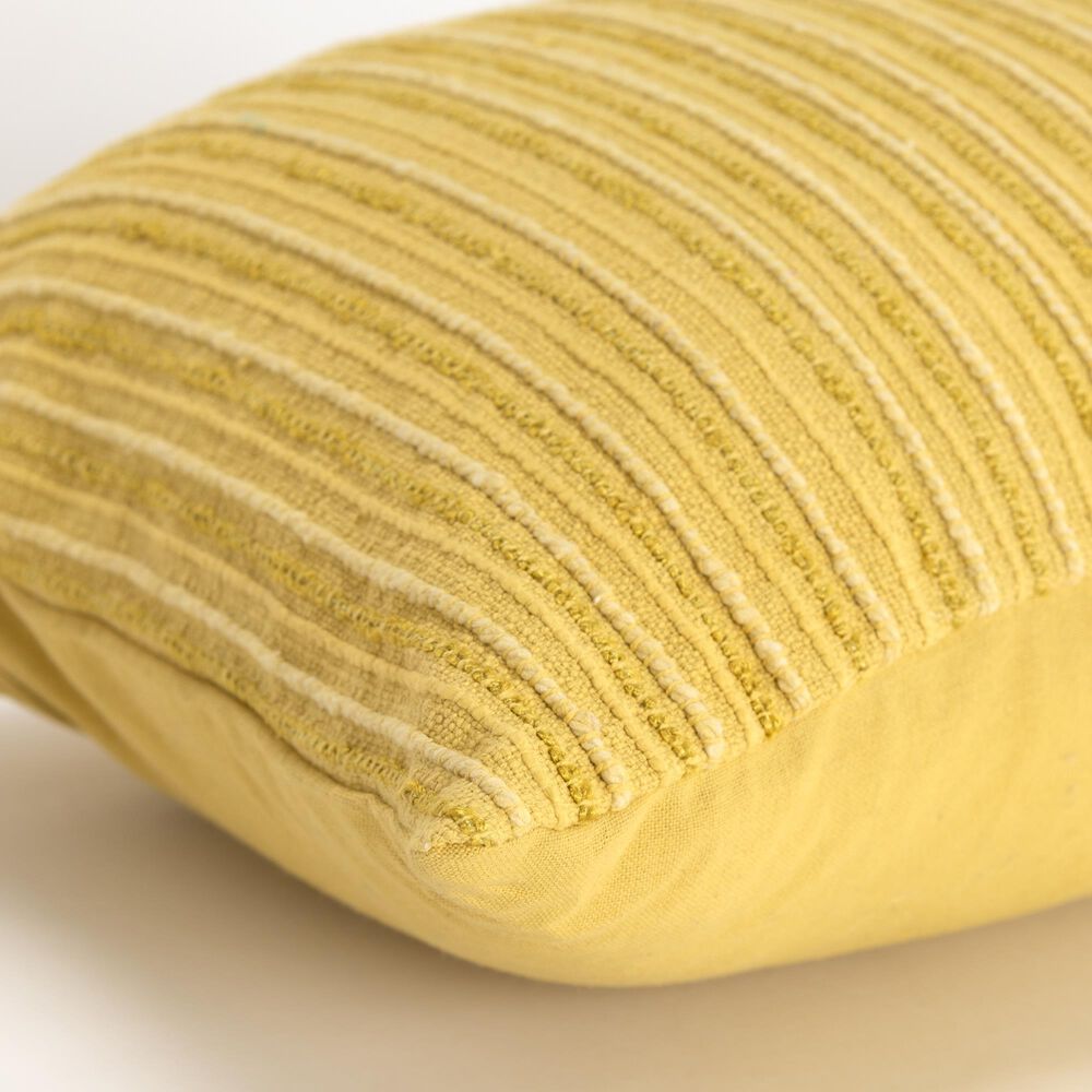 Rizzy Home 14&quot; x 26&quot; Down Filled Lumbar Pillow in Yellow, , large